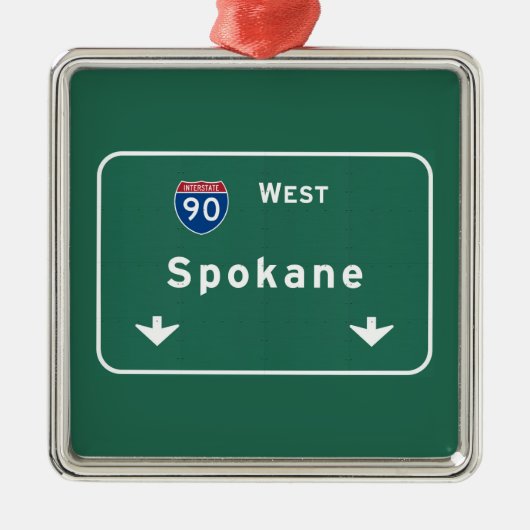 Spokane Washington wa Autobahn-Autobahn: Silbernes Ornament (Vorne)