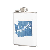 Spokane Washington Wood Grain Flachmann (Links)