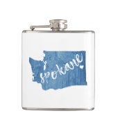 Spokane Washington Wood Grain Flachmann (Vorderseite)