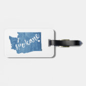 Spokane Washington Wood Grain Gepäckanhänger (Rückseite horizontal)