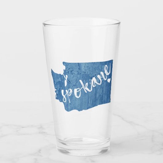 Spokane Washington Wood Grain Glas (Vorderseite)