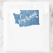 Spokane Washington Wood Grain Rechteckiger Aufkleber (Tasche)