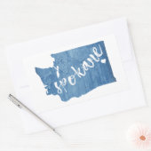 Spokane Washington Wood Grain Rechteckiger Aufkleber (Umschlag)