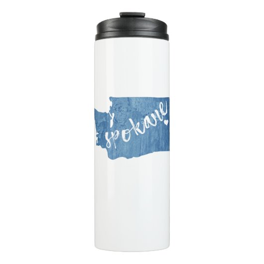 Spokane Washington Wood Grain Thermosbecher (Vorderseite)