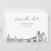 Spokane Wedding Modern Save the Date Einladung (Vorderseite)