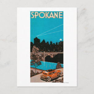 Spokane-Werbeplakat #1Spokane, WA Postkarte