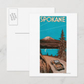 Spokane-Werbeplakat #2Spokane, WA Postkarte (Vorne/Hinten)