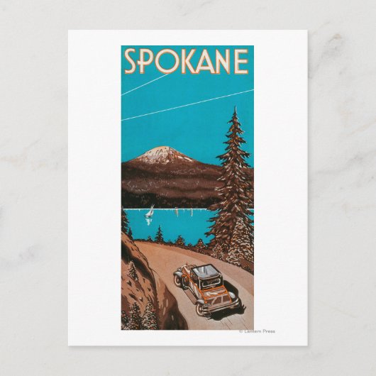 Spokane-Werbeplakat #2Spokane, WA Postkarte (Vorderseite)