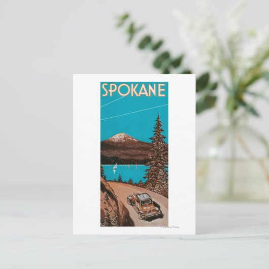 Spokane-Werbeplakat #2Spokane, WA Postkarte (Stehend Vorderseite)