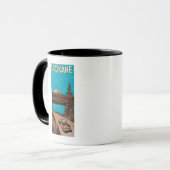 Spokane-Werbeplakat #2Spokane, WA Tasse (Vorderseite Links)