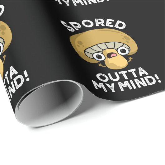 Spoke über meinen Geist lustige Pilz Pun Dark BG Geschenkpapier (Rolleneckpunkt)