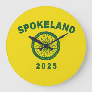 Spokeland Oakland Cycling Californian Cyclist Große Wanduhr