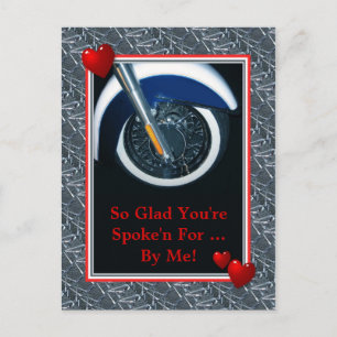 Spoke'n For Motorcycle Valentine Card Feiertagspostkarte