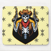 Spokiger Cowboy mit Waffen Rustikale Kunstwerke Mousepad (Vorne)