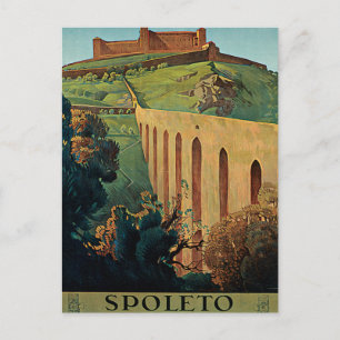 Spoleto Umbrien Italien Vintage Reiseplakat Kunst Postkarte