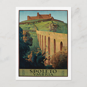 Spoleto Umbrien Italien Vintage-Reiseposter-Kunst Postkarte