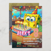 Sponge Cake Birthday Invitation Einladung (Vorne/Hinten)