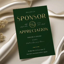 Sponsor Appreciation Green & Gold Logo Corporate Einladung