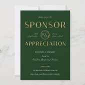 Sponsor Appreciation Green & Gold Logo Corporate Einladung (Vorderseite)
