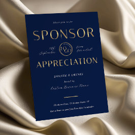 Sponsor Appreciation Navy & Gold Logo Corporate Einladung