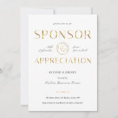Sponsor Appreciation White & Gold Logo Corporate Einladung (Vorderseite)