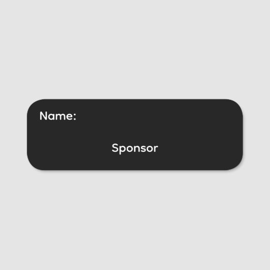 Sponsor Klassischer Namensschild PinBack (Vorderseite)