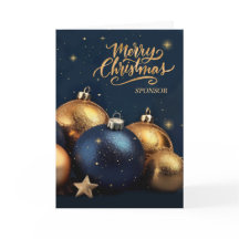 Sponsor Navy Blue and Gold Ornaments Weihnachten