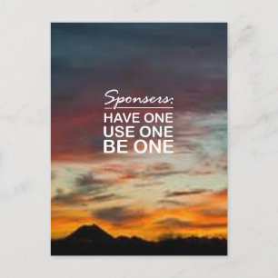 Sponsoren, haben Sie eine, verwenden Sie eins, Postkarte