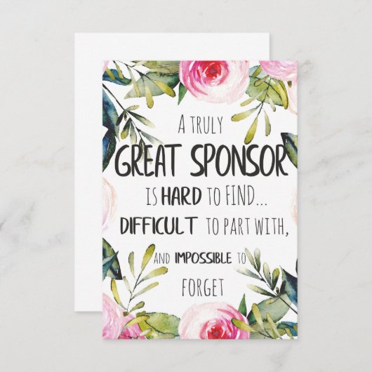 Sponsorenmanager Dankeskarte (Vorne/Hinten)