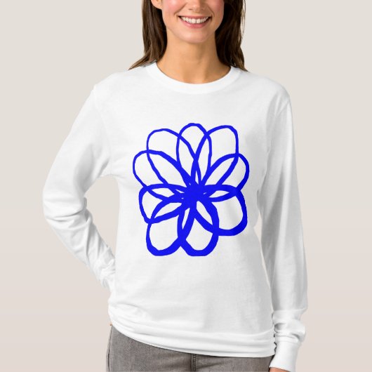 Spontane Blume - Blau T-Shirt (Vorderseite)