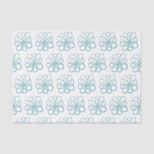 Spontane Blume - Light Blue Green Seidenpapier (Vorderseite)