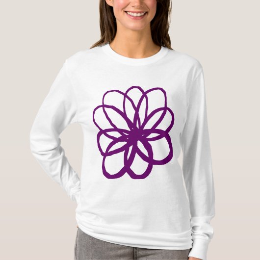 Spontane Blume - Pflaume T-Shirt (Vorderseite)