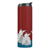 Spontane Wörter und Vogelarten-Tasche Thermosbecher (Nach links gedreht)