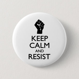 Spoof Behielt Ruhe und widersteht politischen Symb Button