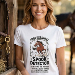 Spook-Detektor lustiger Pferdereiter Stall Leben H T-Shirt