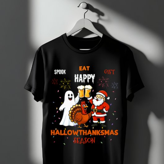 Spook Eat Geschenk Happy Hallowthanksmas Saison T-Shirt