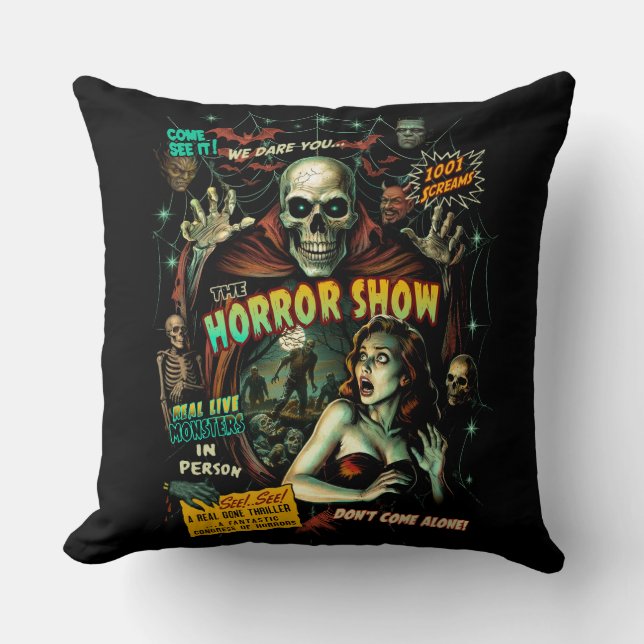 Spook Show Horror Retro Kissen (Vorderseite)