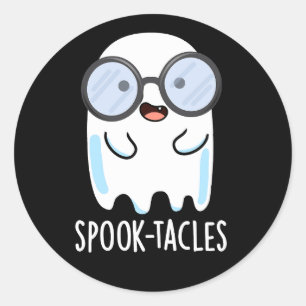 Spook-tacles Lustiger Geist-Wortspiel Dunkler Hint Runder Aufkleber