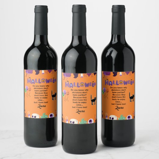 Spook-tacular Custom Wine Labels for Halloween! Weinetikett (Flaschen)