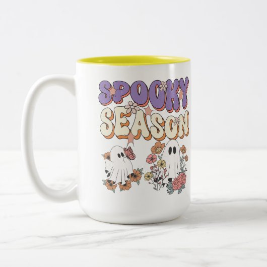 Spook-tacular Savings on Halloween Gear! Zweifarbige Tasse (Links)