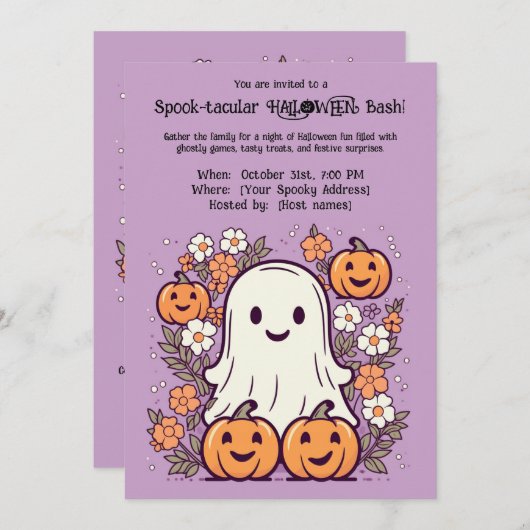 Spook-takular HALLOWEEN Bash! Einladung (Vorne/Hinten)