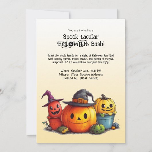Spook-takular HALLOWEEN Bash! Einladung (Vorderseite)