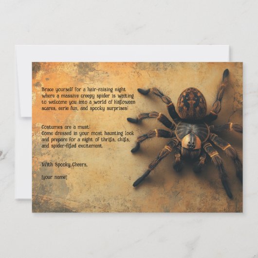 Spook-takuläre Spider HALLOWEEN Bash! Einladung (Rückseite)