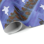 Spook und Katze im Pumpkinpflaster Geschenkpapier (Rolleneckpunkt)