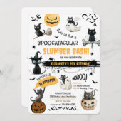 Spookatakuläres Slumber-Halloween-Party Einladung (Vorne/Hinten)