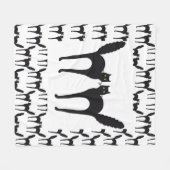 Spooked schwarze Katzen Fleecedecke (Vorderseite (Horizontal))