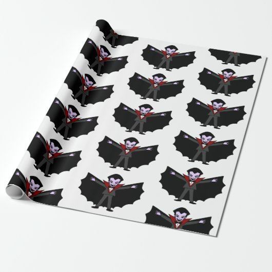 Spooker Alberner lustiger Cartoon Dracula Vampire Geschenkpapier (Ungerollt)