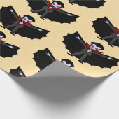 Spooker Alberner lustiger Cartoon Dracula Vampire Geschenkpapier (Ecke)
