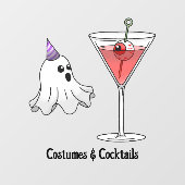 Spooker Cocktail und Niedliches Party Ghost Fensteraufkleber (Blatt)