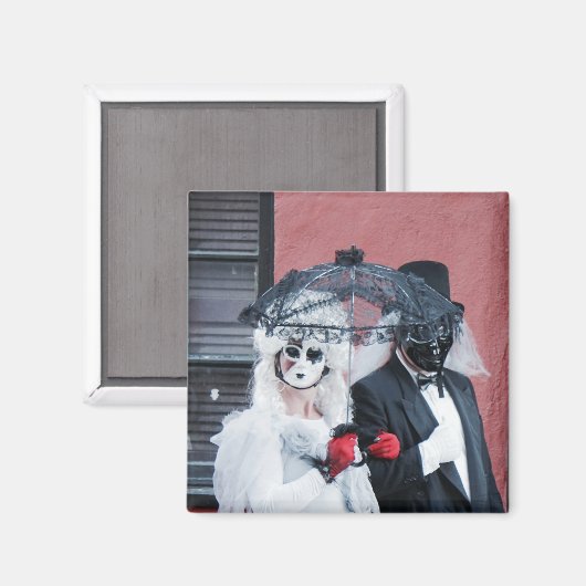 Spooker dunkler Halloween-Maskerade-Kugelmagnet Magnet (Vorderseite/Rückseite)